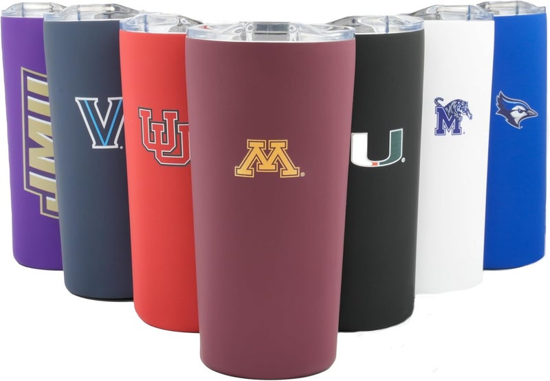 Decorvo Officially Licensed Collegiate Stainless Steel Tumbler - Double Walled Insulated Travel Tumbler with Slide Lid - 18 oz (Minnesota) - Image 1